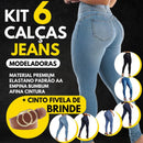 KIT 6 Calças Jeans Modeladoras + Cinto Fivela Argola | Dupla de Brinde (Cópia)